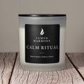 Lumen Harmony candle with a black label on a wooden surface