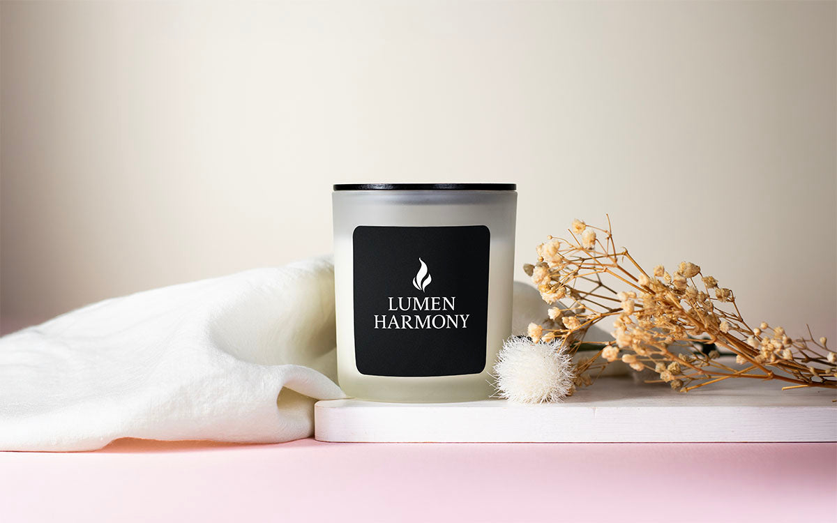 Lumen Harmony Candle in a neutral background